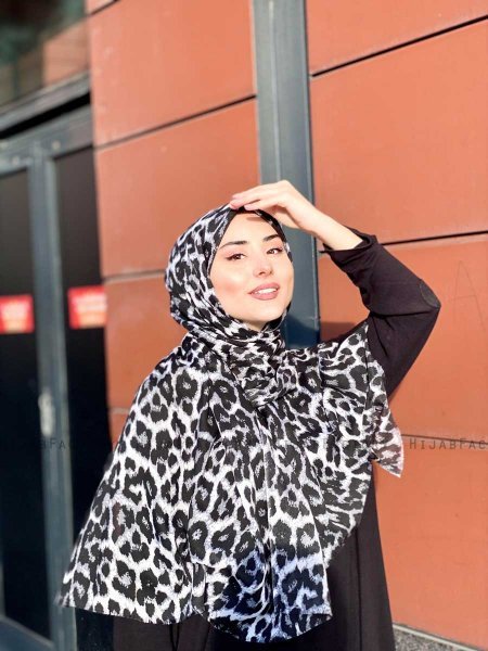 Soda - Schwarz Gemustert Baumwolle Hijab - Mirach