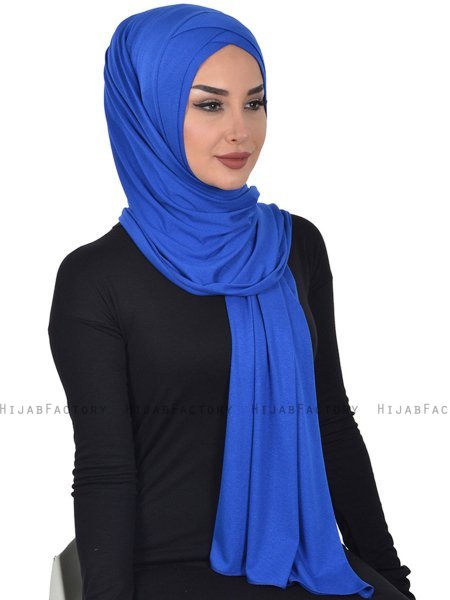 Sofia - Blau Baumwolle Praktisch Hijab