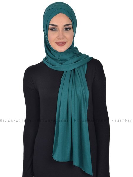 Sofia - Dunkelgrün Baumwolle Praktisch Hijab