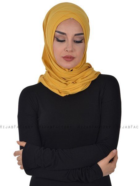 Sofia - Senf Baumwolle Praktisch Hijab