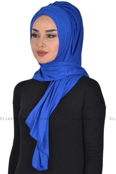 Tamara - Blau Baumwolle Praktisch Hijab