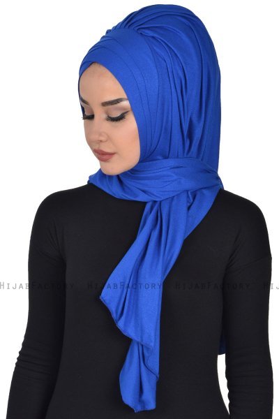 Tamara - Blau Baumwolle Praktisch Hijab