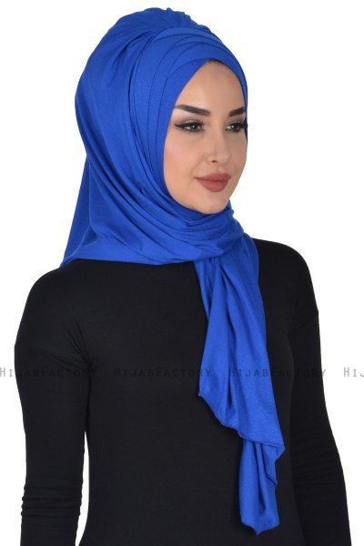 Tamara - Blau Baumwolle Praktisch Hijab
