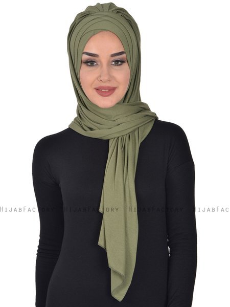 Tamara - Khaki Baumwolle Praktisch Hijab