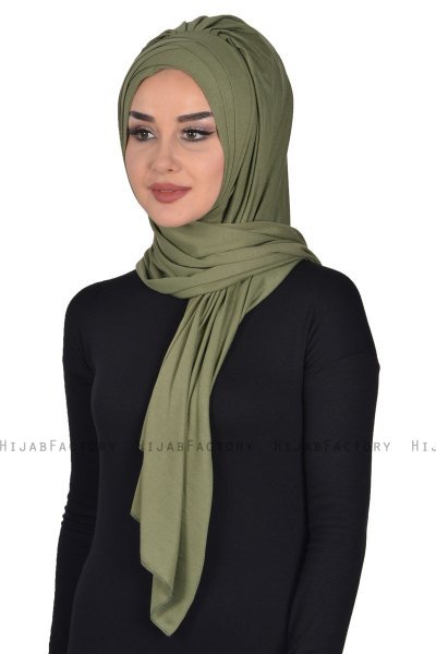 Tamara - Khaki Baumwolle Praktisch Hijab