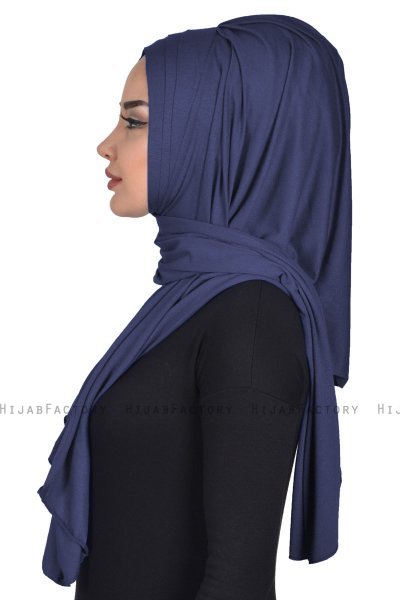 Tamara - Navy Blau Baumwolle Praktisch Hijab