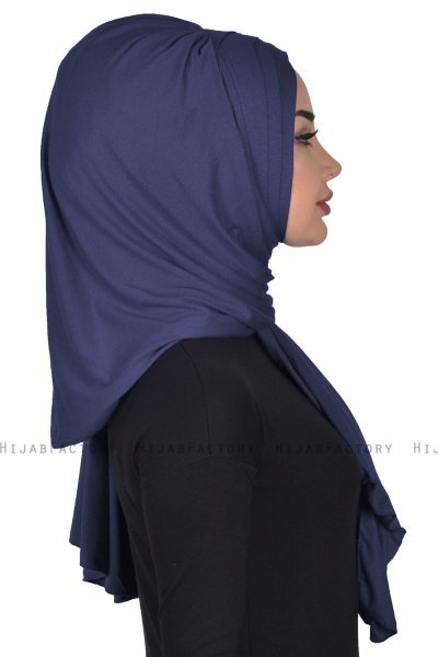Tamara - Navy Blau Baumwolle Praktisch Hijab