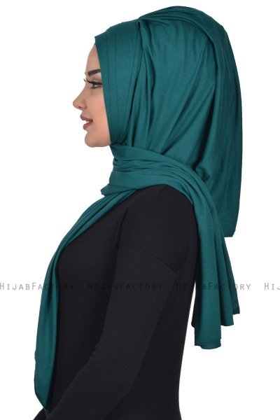 Tamara - Dunkelgrün Baumwolle Praktisch Hijab
