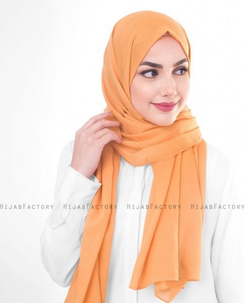 Tangerine Orange Bomull Voile Hijab 5TA85c