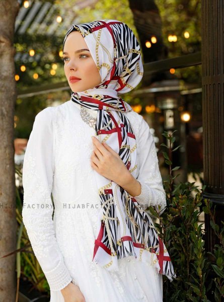 Amapola - Bordeaux Gemustertes Hijab - Sal Evi