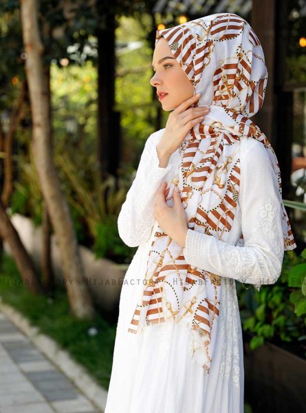 Ulima - Braun Gemustertes Hijab - Sal Evi