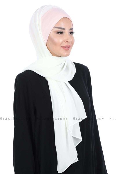 Vera - Altrosa & Creme Praktisch Chiffon Hijab