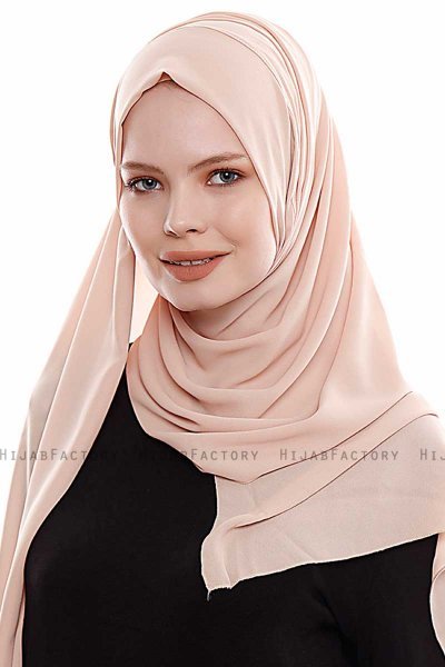 Yara - Beige Praktisch Fertig Crepe Hijab