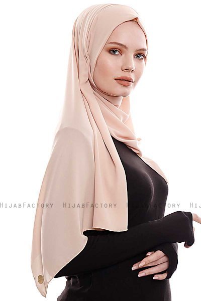 Yara - Beige Praktisch Fertig Crepe Hijab