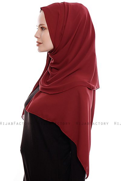 Yara - Bordeaux Praktisch Fertig Crepe Hijab