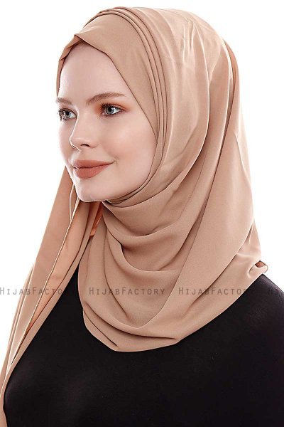 Yara - Gold Praktisch Fertig Crepe Hijab