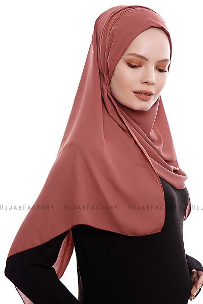 Yara - Clay Praktisch Fertig Crepe Hijab