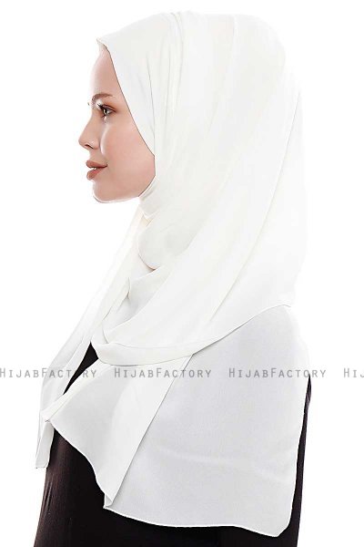 Yara - Creme Praktisch Fertig Crepe Hijab