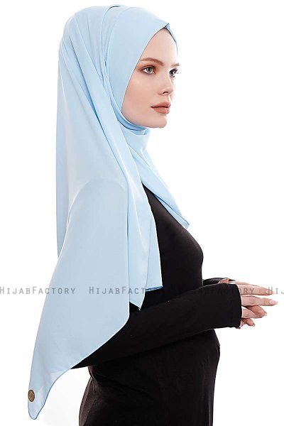 Yara - Hellblau Praktisch Fertig Crepe Hijab