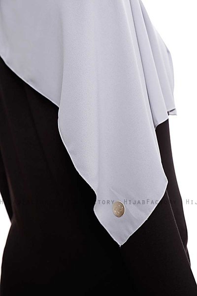 Yara - Hellgrau Praktisch Fertig Crepe Hijab