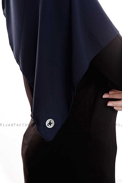 Yara - Navy Blau Praktisch Fertig Crepe Hijab