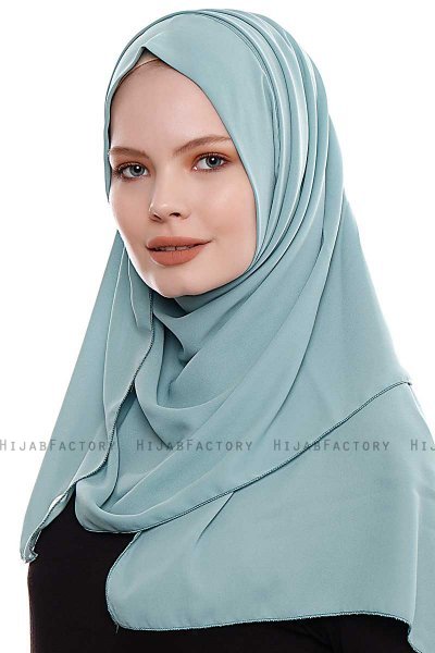 Yara - Minzgrün Praktisch Fertig Crepe Hijab