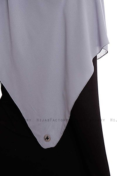 Yara - Dunkelgrau Praktisch Fertig Crepe Hijab