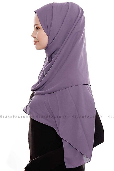 Yara - Pflaume Praktisch Fertig Crepe Hijab