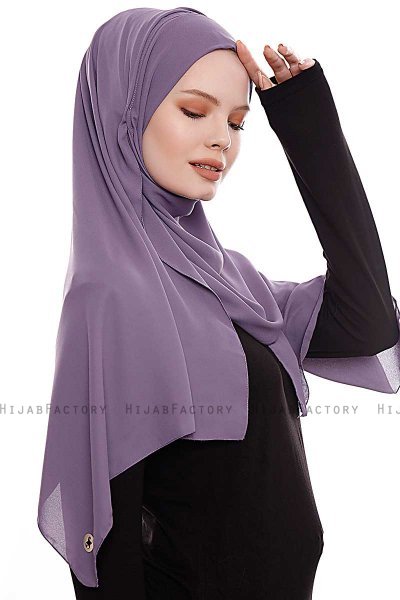 Yara - Pflaume Praktisch Fertig Crepe Hijab