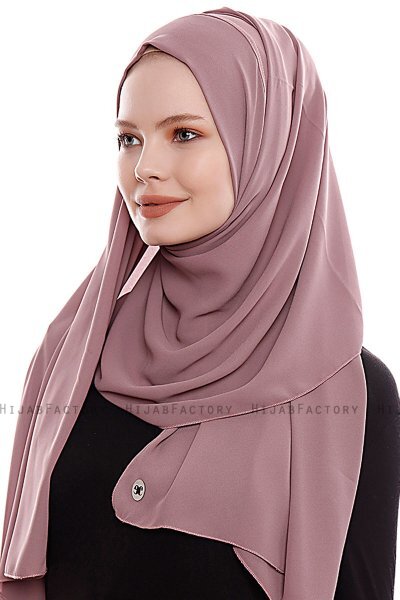 Yara - Rose Pink Praktisch Fertig Crepe Hijab
