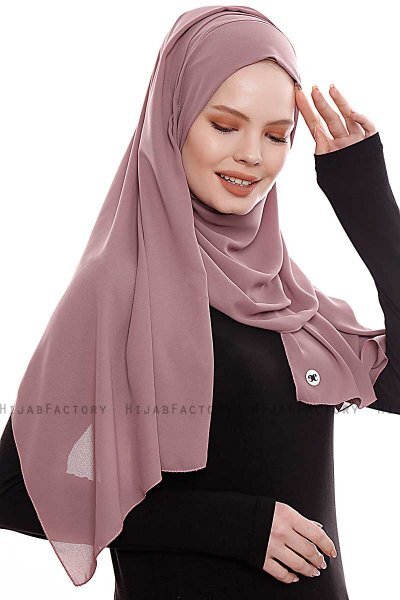 Yara - Rose Pink Praktisch Fertig Crepe Hijab