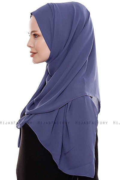 Yara - Royal Blue Praktisch Fertig Crepe Hijab