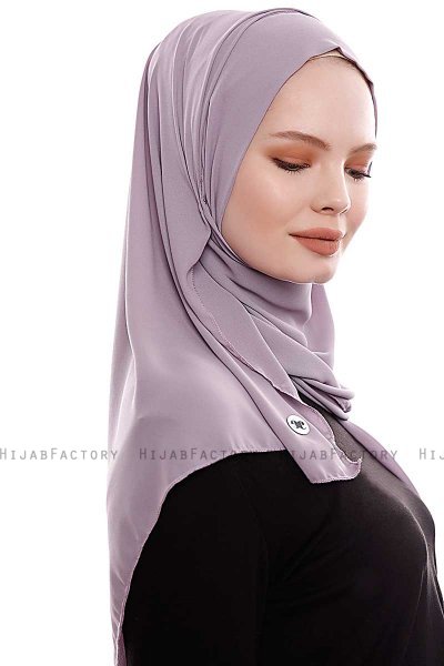 Yara - Steingrau Praktisch Fertig Crepe Hijab