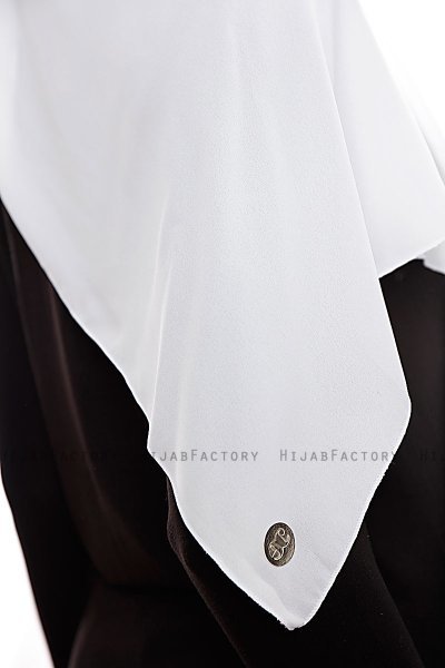 Yara - Weiß Praktisch Fertig Crepe Hijab