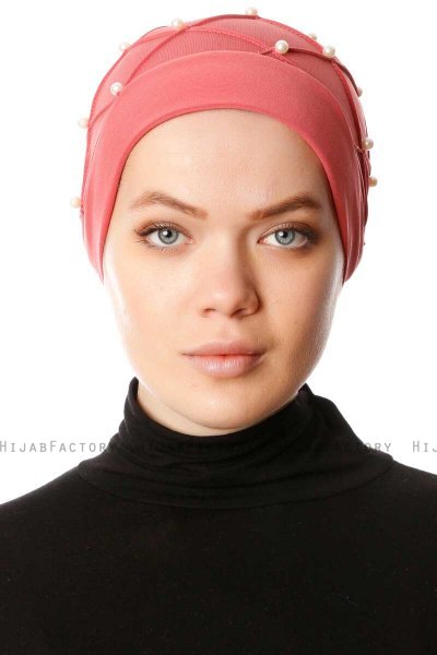 Yaren - Dunkelrosa Crepe Chiffon Turban - Sehr-i Sal
