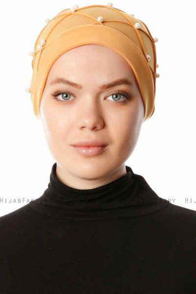 Yaren - Senf Crepe Chiffon Turban - Sehr-i Sal