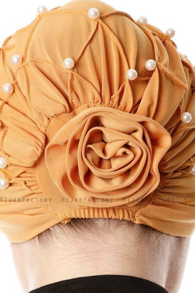 Yaren - Senf Crepe Chiffon Turban - Sehr-i Sal