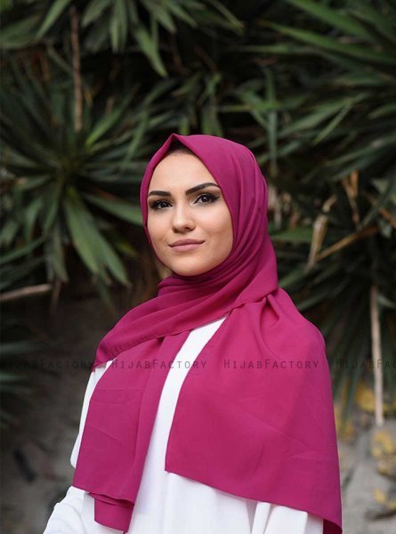 Zahra - Cerise Krepp Hijab - Mirach