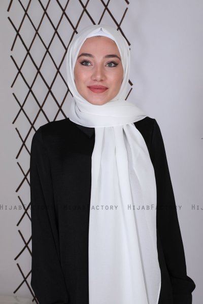 Zahra - Weiß Krepp Hijab - Mirach