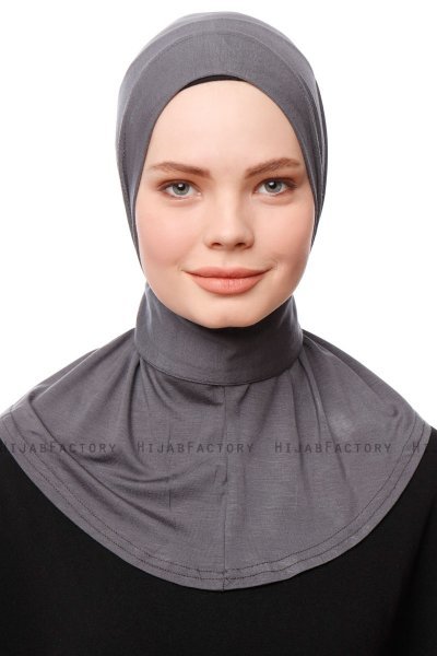 Zeliha - Dunkelgrau Praktisch Viscose Hijab