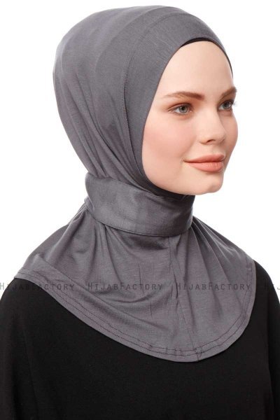 Zeliha - Dunkelgrau Praktisch Viscose Hijab