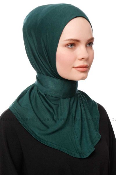 Zeliha - Dunkelgrün Praktisch Viscose Hijab
