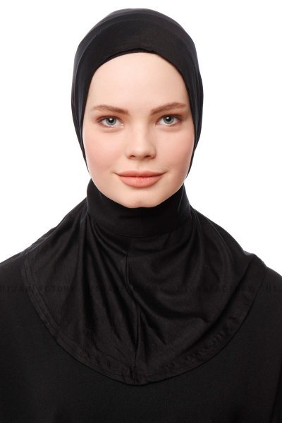 Zeliha - Schwarz Praktisch Viscose Hijab