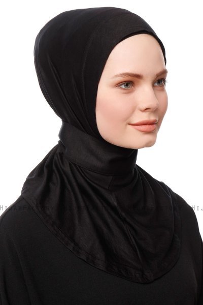 Zeliha - Schwarz Praktisch Viscose Hijab