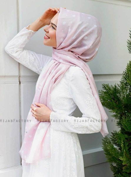 Zinera - Rosa Gemustertes Hijab - Sal Evi